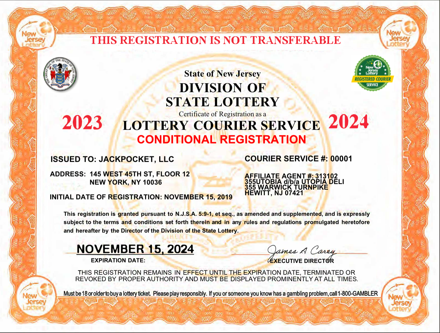 Courier License for New Jersey